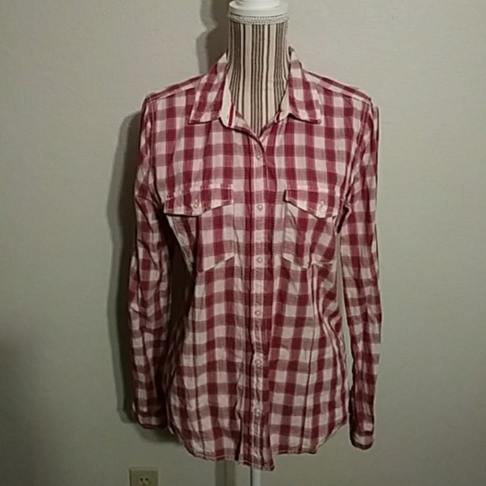 Forever 21 Red Long Sleeve Button Down Shirt
